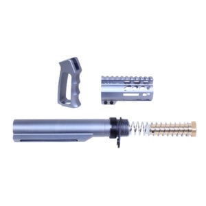 AR-15 Micro Pistol Furniture Set With Milspec Buffer Tube (Anodized Grey)