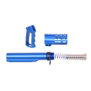 AR-15 Micro Pistol Furniture Set With Milspec Buffer Tube (Anodized Blue)