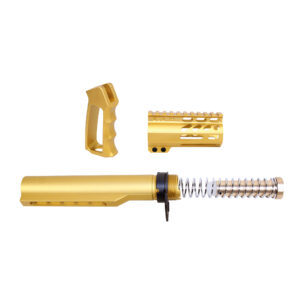 AR-15 Micro Pistol Furniture Set With Milspec Buffer Tube (Anodized Gold)