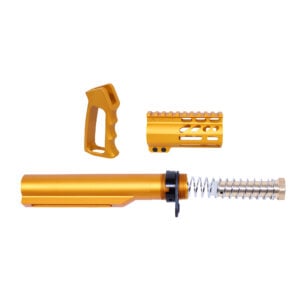 AR-15 Micro Pistol Furniture Set With Milspec Buffer Tube (Anodized Orange)
