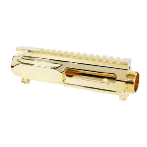 24K Gold plated AR-15 5.56 Slabside stripped billet upper receiver with flat top rail