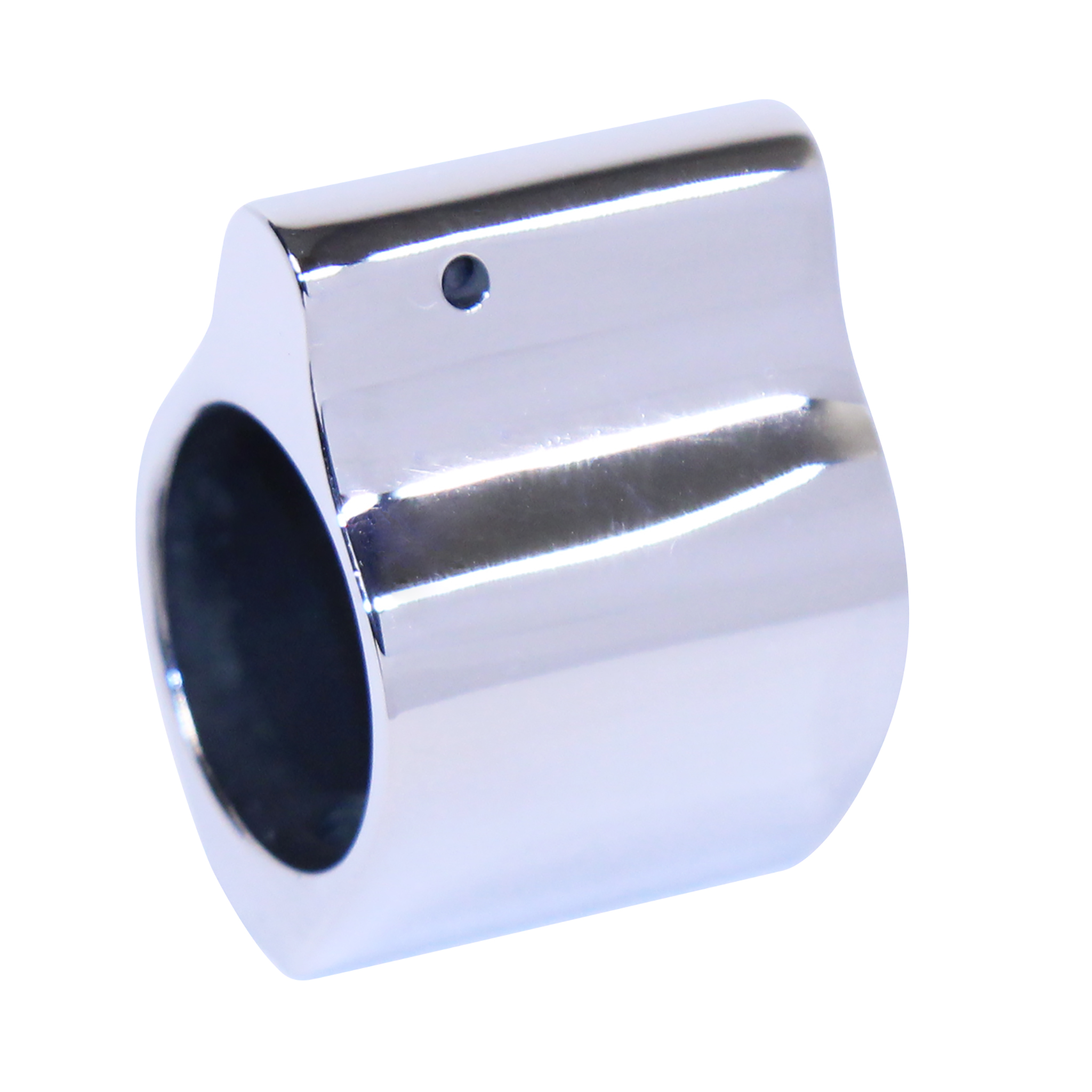 Chrome AR-15 low profile gas block with set screw hole