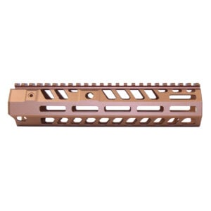Anodized Bronze 9-inch M-LOK handguard with skeletonized cutouts and top rail