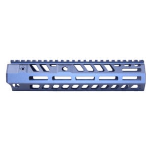 Anodized grey 9-inch AR-15 handguard with M-LOK slots and top rail