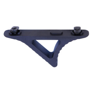 Matte black angled foregrip with skeletonized design and two M-LOK mounting screws