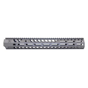 Flat Dark Earth 15-inch M-LOK handguard with skeletonized rail and top Picatinny section