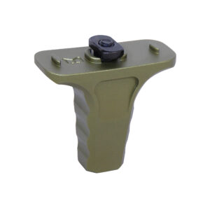 Micro M-LOK Vertical Handstop in Anodized Green finish with textured grip sides and black mounting hardware