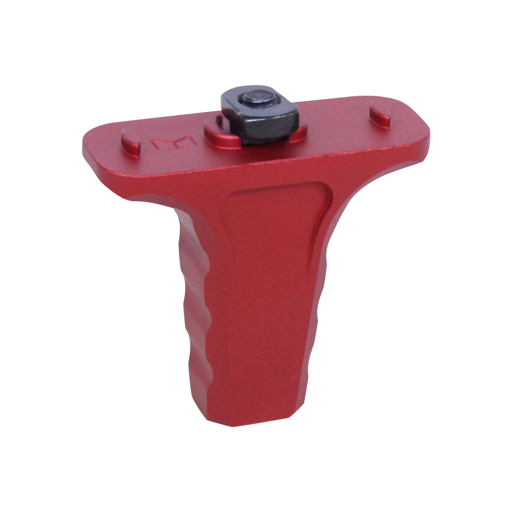 Micro M-LOK Vertical Handstop in Anodized Red finish with textured grip and black mounting hardware