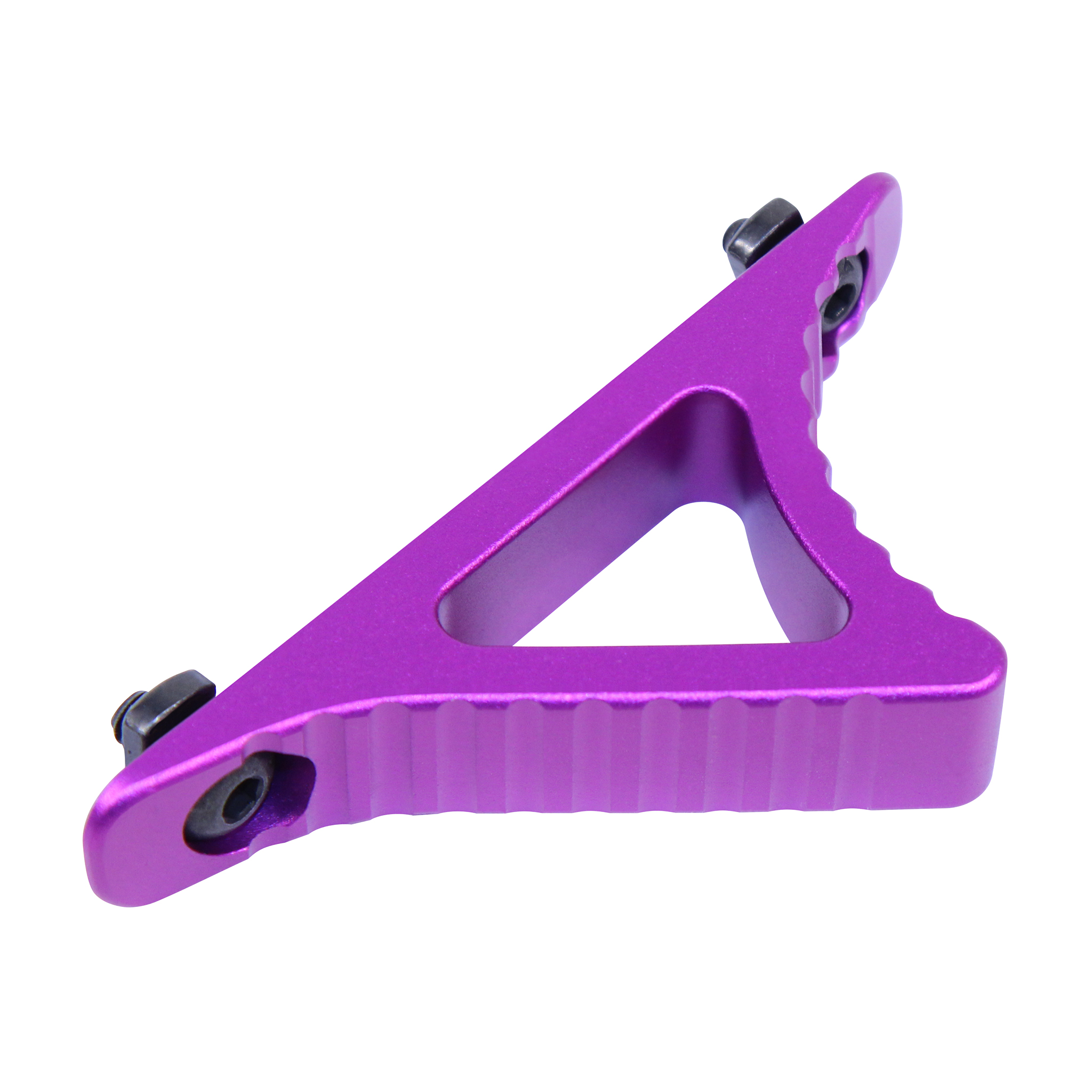 Skeletonized Angled Foregrip for M-LOK in Anodized Purple with textured grip surface