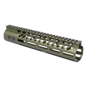 Anodized Green 10-inch M-LOK free-floating handguard with monolithic top rail