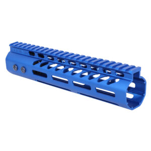 Anodized Blue 9 inch M-LOK free floating handguard with monolithic top rail for .308 caliber