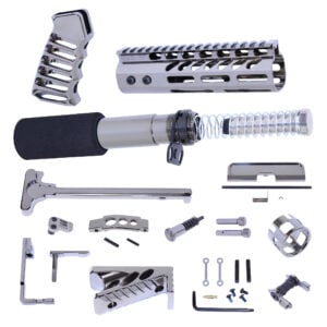 AR-15 pistol finishing kit with black chrome finish