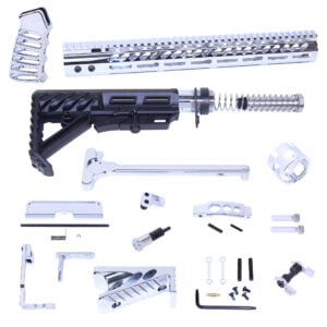 AR-15 Ultimate Finishing Rifle Kit with chrome handguard, black stock, and hardware
