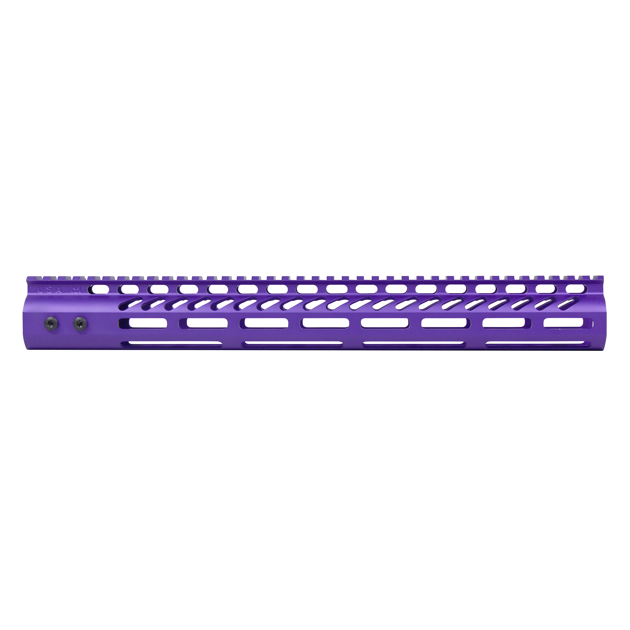Anodized Royal Purple 15-inch M-LOK handguard with monolithic top rail