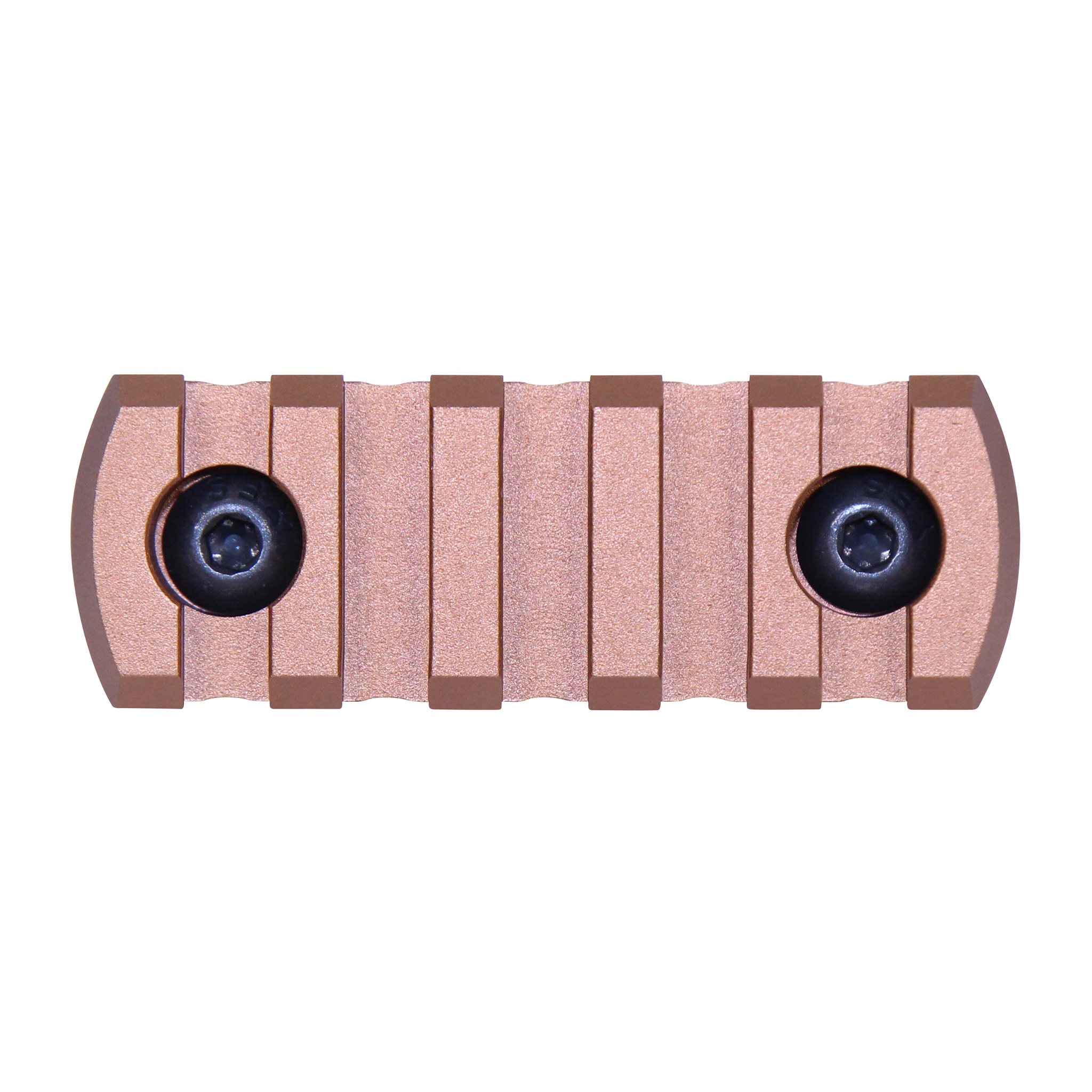 Anodized Bronze M-LOK accessory rail with two black mounting screws