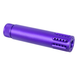 Anodized Royal Purple slip over barrel shroud with multi port muzzle brake