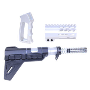 AR-15 Mini Pistol Furniture Set with Micro Breach Pistol Brace in Anodized Clear finish