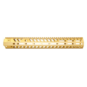 Anodized gold 15-inch Socom Series handguard with M-LOK slots and top rail