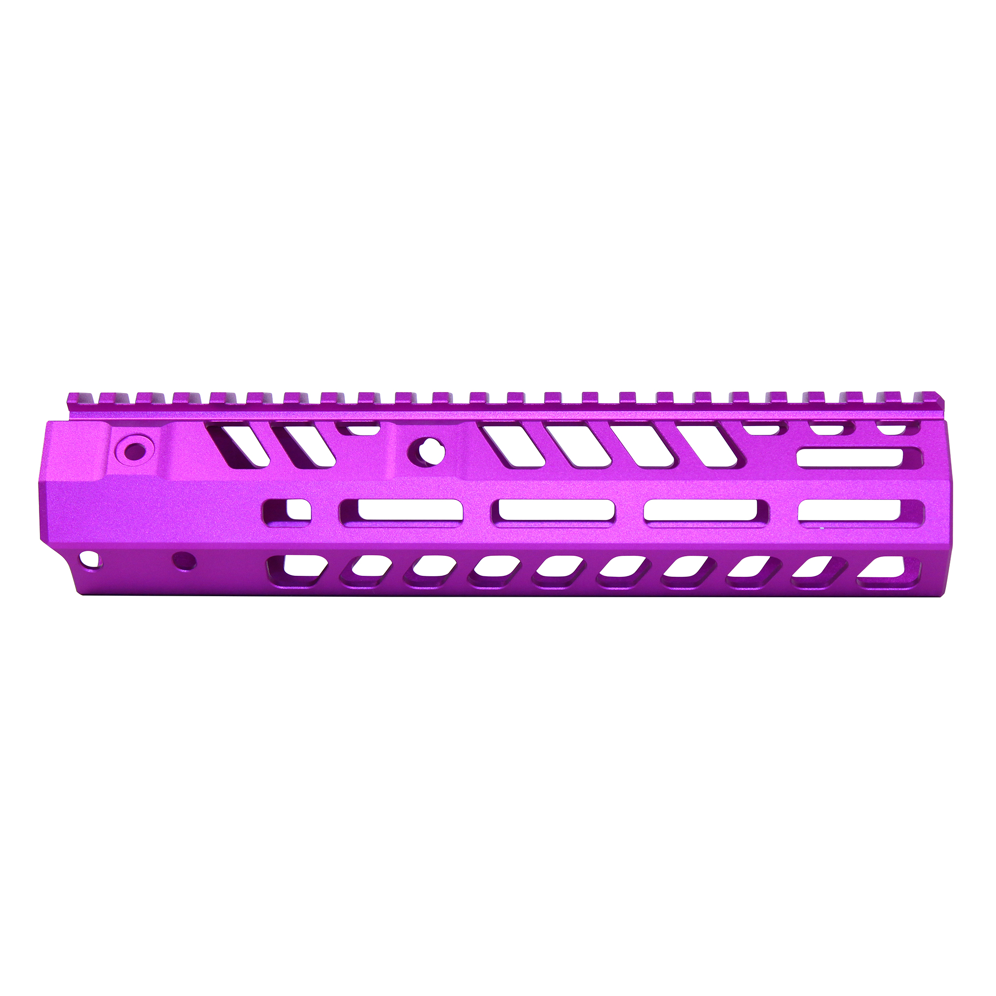 Anodized purple Socom Series 9-inch handguard with M-LOK slots and top rail