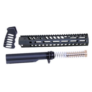 AR-15 12" Socom Series Build Kit (Anodized Black) with pistol grip and buffer assembly