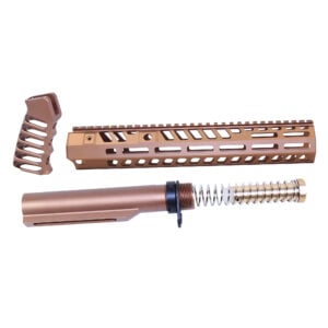 AR-15 12" Socom Series Build Kit in Anodized Bronze finish showing handguard, pistol grip, and buffer tube assembly
