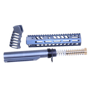 AR-15 Socom Series Build Kit in Anodized Grey featuring a buffer tube, handguard, and pistol grip