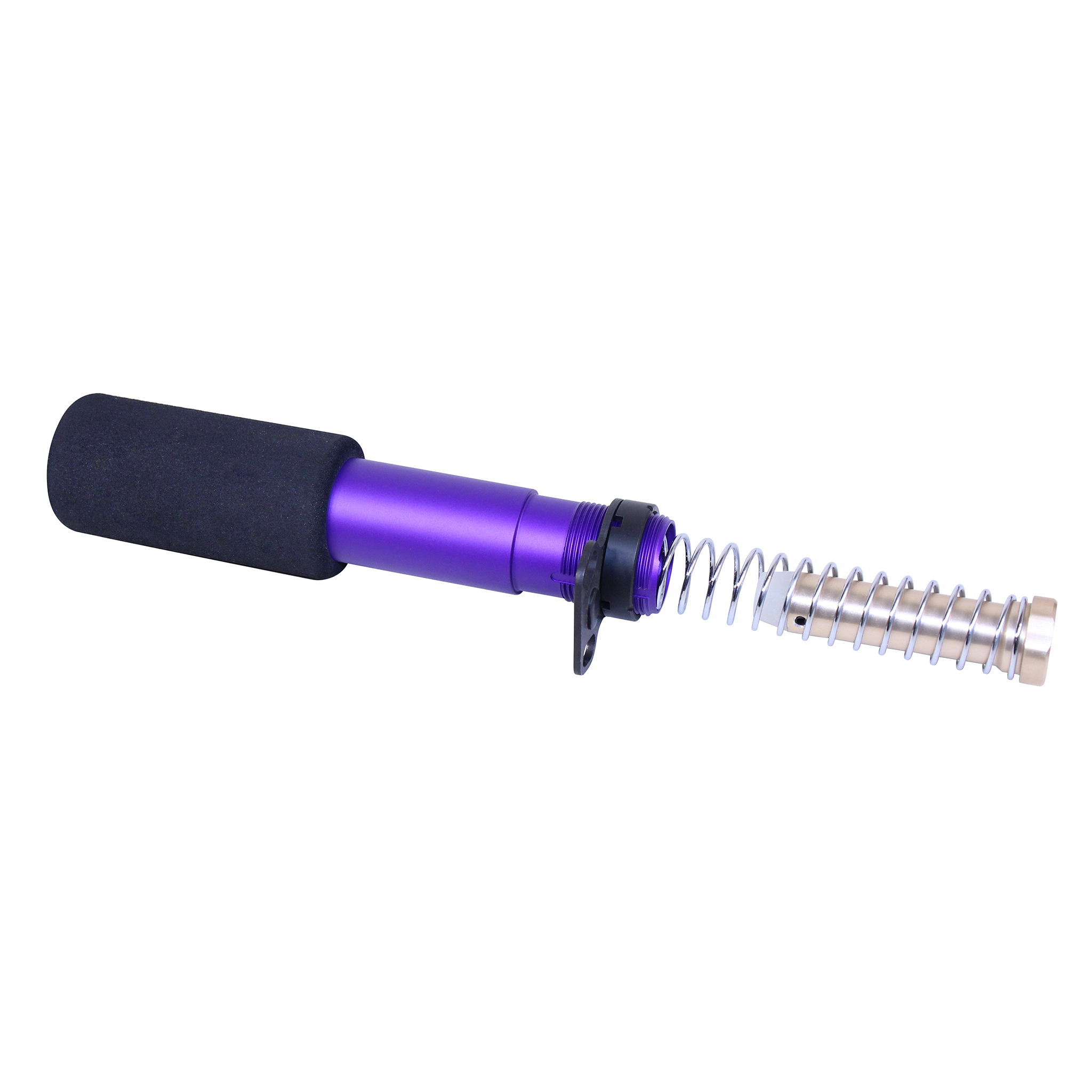 AR-15 Pistol Buffer Tube Kit with Royal Purple finish, foam cover, spring, and buffer