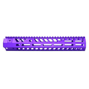 Anodized Royal Purple 12-inch M-LOK handguard with skeletonized design